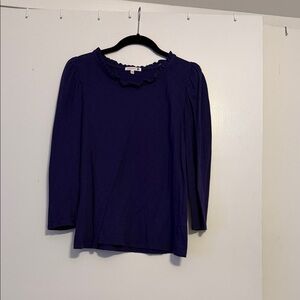 Sundry Purple Women's Ruffle Neck Tee